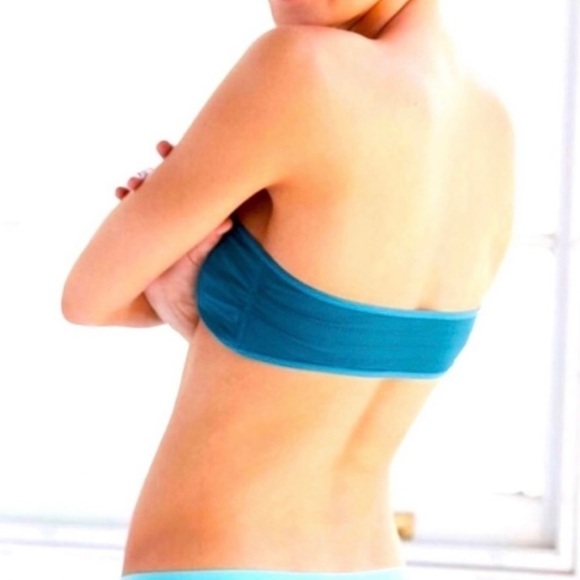Out From Under Urban Outfitters Teal Strapless Lace Bandeau M - Picture 3 of 9